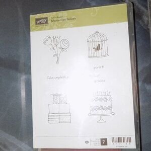 Retired Stampin' Up! Sale-A-Bration Momentos Felices Clear-Mount Stamp Set NEW